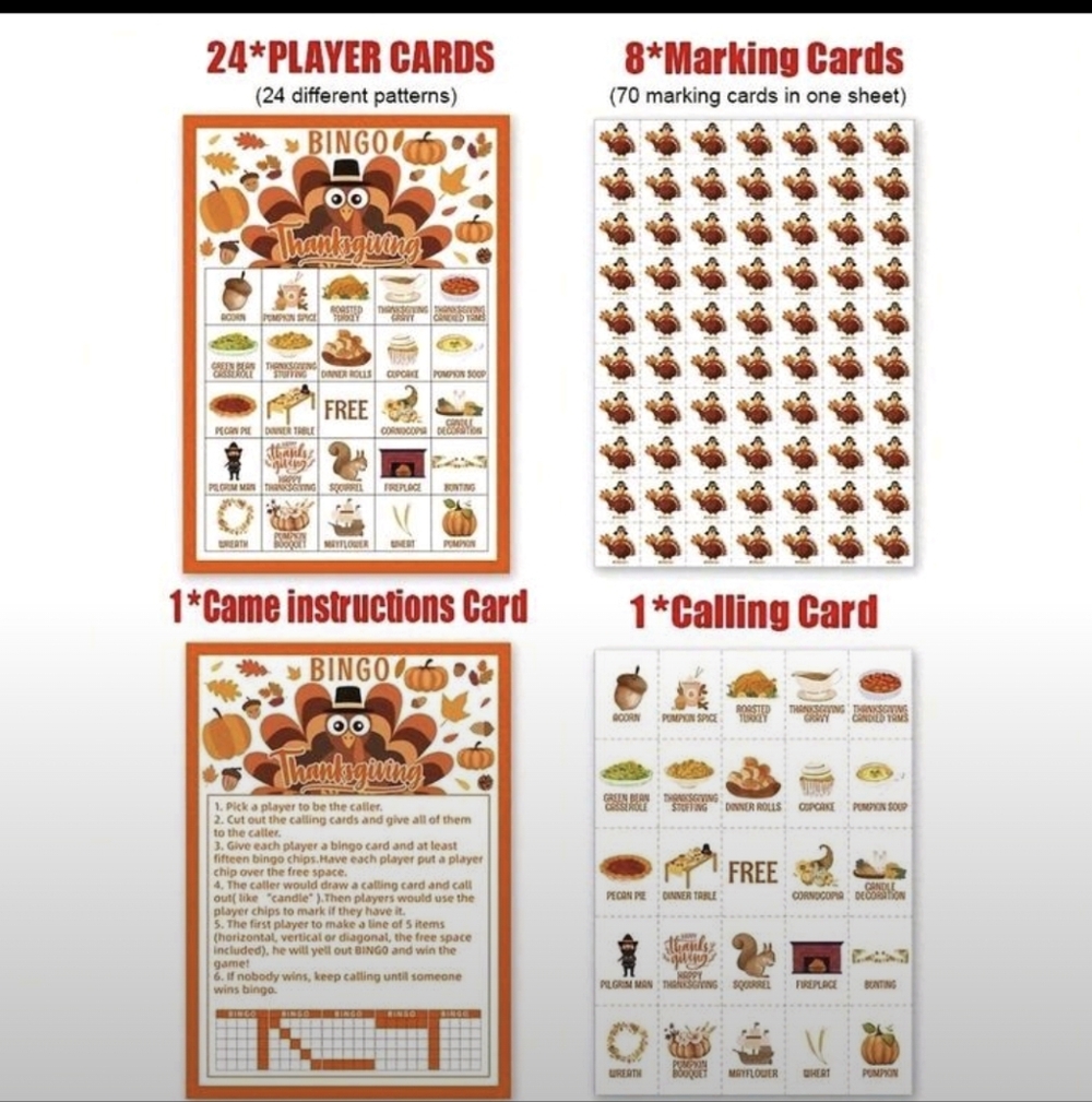 Thanksgiving Bingo Game Set - Picture 3 of 4